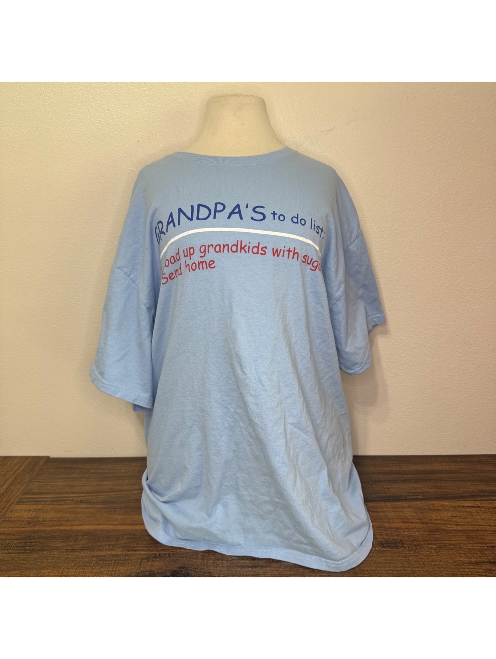 World's Greatest Dad Light Blue Grandpa's T-Shirt Size XL